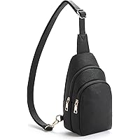 Telena Women's Leather Waist Pack, Sling Bag with Headphone Jack, 41.14 inches Strap Length, Dry Cloth Clean