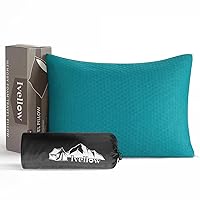 Ivellow Memory Foam Travel Pillow Compressible Camping Pillow for Sleeping Shredded Memory Foam Pillow Compact Firm Supportive Small Pillow for Adults Kids Outdoor Backpacking Hiking Essential Gear-M
