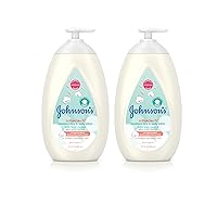 Johnson's CottonTouch Newborn Baby Face and Body Lotion, Hypoallergenic and Paraben-Free Moisturization for Baby's Sensitive Skin, Made with Real Cotton Twin Pack, 2 x 27.1 fl. oz