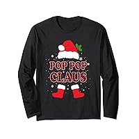 Pop Pop Claus Buffalo Red Plaid Cute Santa Family Christmas Long Sleeve T-Shirt
