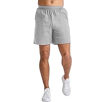 Hanes Mens Originals Cotton Shorts With Pockets, Pull-On Jersey Gym Shorts, 7