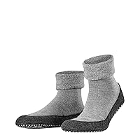 FALKE Men's Cosyshoe Slipper Socks, Thick House Socks for Winter and Fall, Grips On Sole, Cozy Warm, Merino Wool, Black (Black 3000), 11-12, 1 Pair