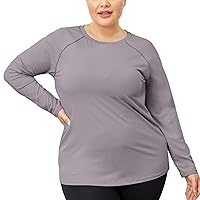 FOREYOND Women's Plus Size Workout Tops Moisture Wicking T Shirts Long Sleeve Athletic Tops Lightweight Yoga Shirts