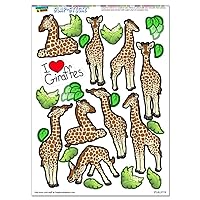 Cute Giraffes - Zoo African Animals Slap-STICKZ(TM) Party Scrapbook Craft Car Window Locker Stickers