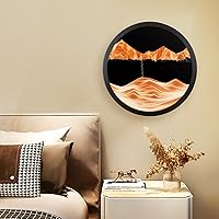 OLYWEI 17.3'' Moving Sand Art Picture Round Glass 3D Deep Sea Sandscape Room Decoration, Glass Crafts Solid Wood Frame