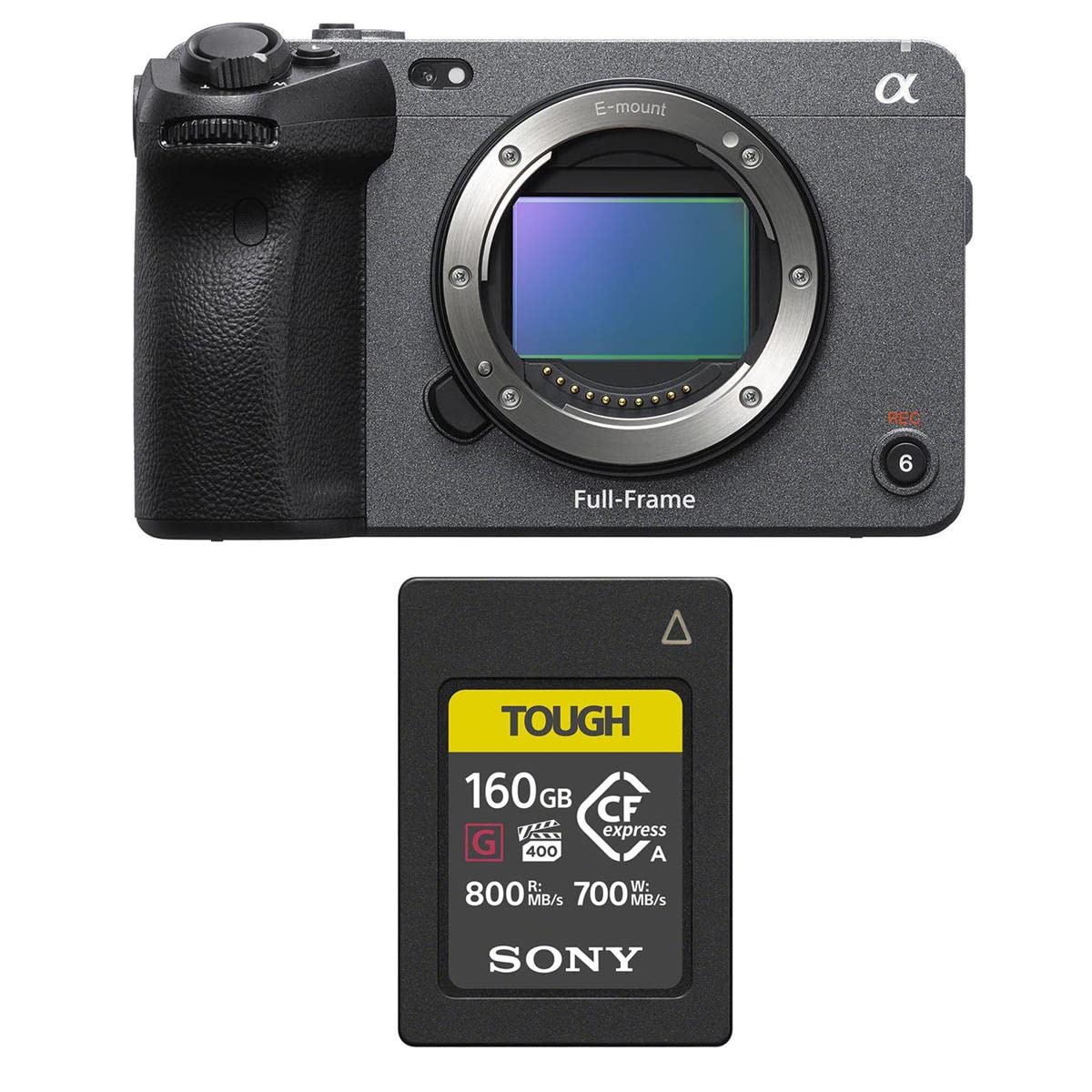 Sony Alpha FX3 Full-Frame Cinema Line Camera Bundle, with Sony Tough 160GB CFexpress Type A Memory Card for Digital Video Full Frame Camera