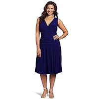 Jessica Howard Plus Size Womens v-Neck Rouched Waist