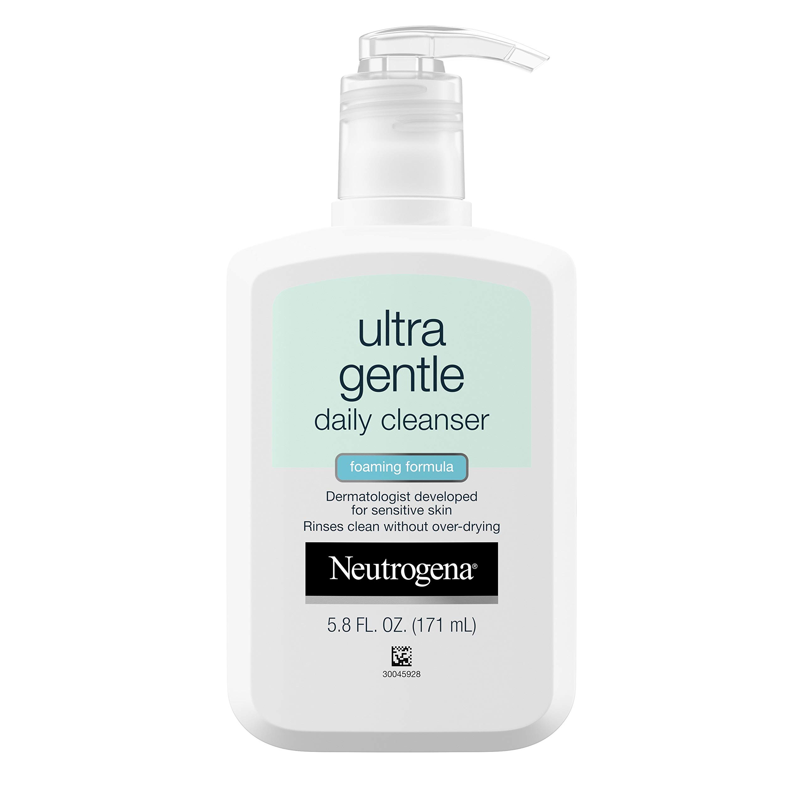 Neutrogena Ultra Gentle Foaming Facial Cleanser, Hydrating Face Wash for Sensitive Skin, Gently Cleanses Face Without Over Drying, Oil-Free, Soap-Free, 5.8 fl. oz