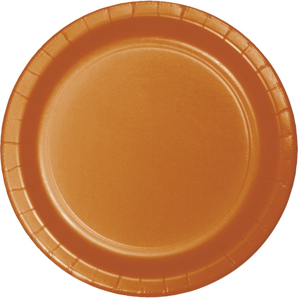 Creative Converting Touch of Color 24-Count Paper Banquet Plates, Pumpkin Spice, 10.25