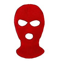 3 Hole Ski Mask, Knitted Balaclava Face Mask, Winter Full Face Mask Cover for Winter Outdoor Sports