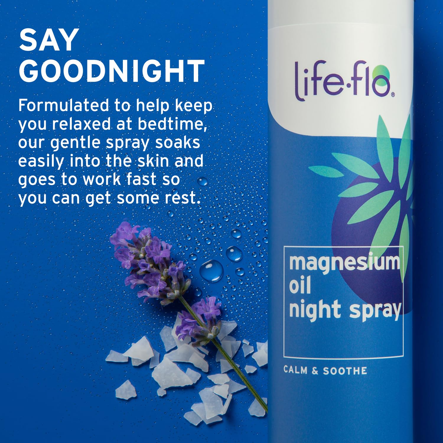 Life-flo Magnesium Oil Night Spray, Soothing Magnesium Spray w/Magnesium Chloride from Zechstein Seabed and Lavender Oil, Calms and Relaxes Body and Mind, 60-Day Guarantee, Not Tested on Animals, 8oz