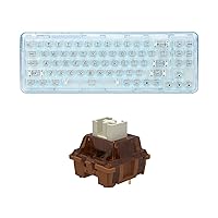 YUNZII X71 Transparent Mechanical Keyboard with Clear Keycaps(Crystal Ice Switch,Cyan),Custom Mechanical Keyboard Switches Set(35Pcs,Cocoa Cream)