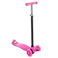 Lil' Rider Kids Scooter-Beginner Adjustable Height Handlebar, 3 LED Light-up Wheels, Kick Scooter-Fun Balance Riding Toy for Girls and Boys (Pink) (80-TK166610P)