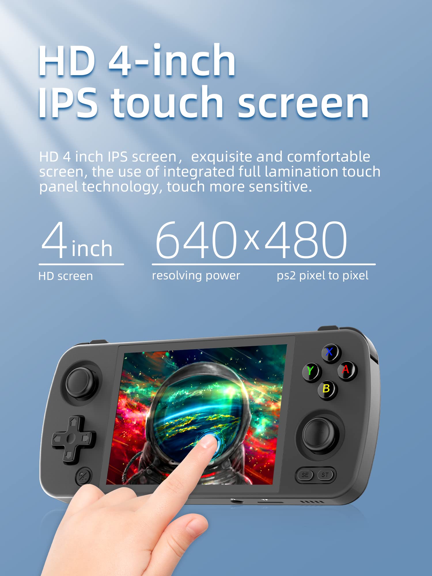 RG405M Retro Game Player Android 12 Handheld Game Console 4’’ IPS Touch Screen Resolution 640*480 Built-in Hall Joystick 128G TF Card with 3170+ Retro Games 64-bit Classic Game Console