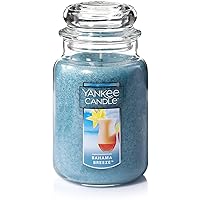 Yankee Candle Bahama Breeze Scented, Classic 22oz Large Jar Single Wick Candle, Over 110 Hours of Burn Time, Blue