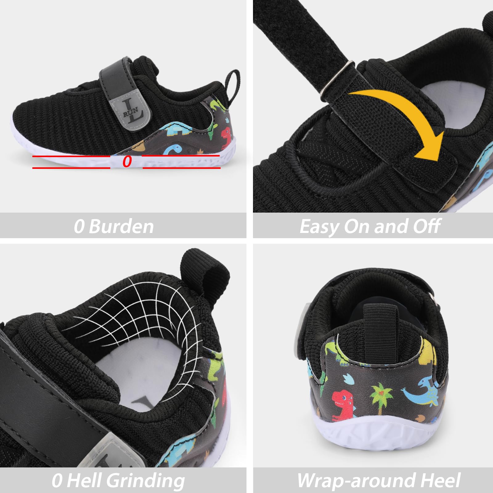 L-RUN Barefoot Shoes Toddler Sneakers Boys Girls Lightweight Shoes Knit Kids Walking Shoes for Indoor Outdoor