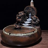 Qiangcui Feng Shui Decorations for Home, Money Frog/Money Tree Ashtrays for Cigarettes for Indoor Outdoor, Backflow Incense Burner, Prosperity Decoration,C (Color : A) (Color : F)