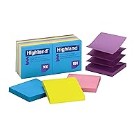 Pop-up Sticky Notes, 3 x 3 Inches, Assorted Bright Colors, 12 Pack (6549-PUB)