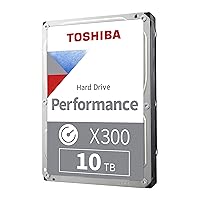 Toshiba X300 10TB Performance & Gaming 3.5-Inch Internal Hard Drive - CMR SATA 6 GB/s 7200 RPM 256 MB Cache - HDWR11AXZSTA