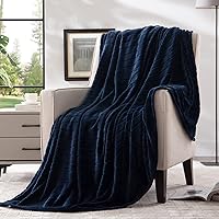 Bertte Plush Throw Blanket Super Soft Fuzzy Warm Blanket | 330 GSM Lightweight Fluffy Cozy Luxury Decorative Stripe Blanket for Bed Couch - 50