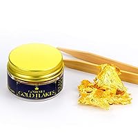 24K Edible Gold Leaf Flakes, 200mg Genuine Gold Flakes for  Cakes,Drinks,Nails Decoration