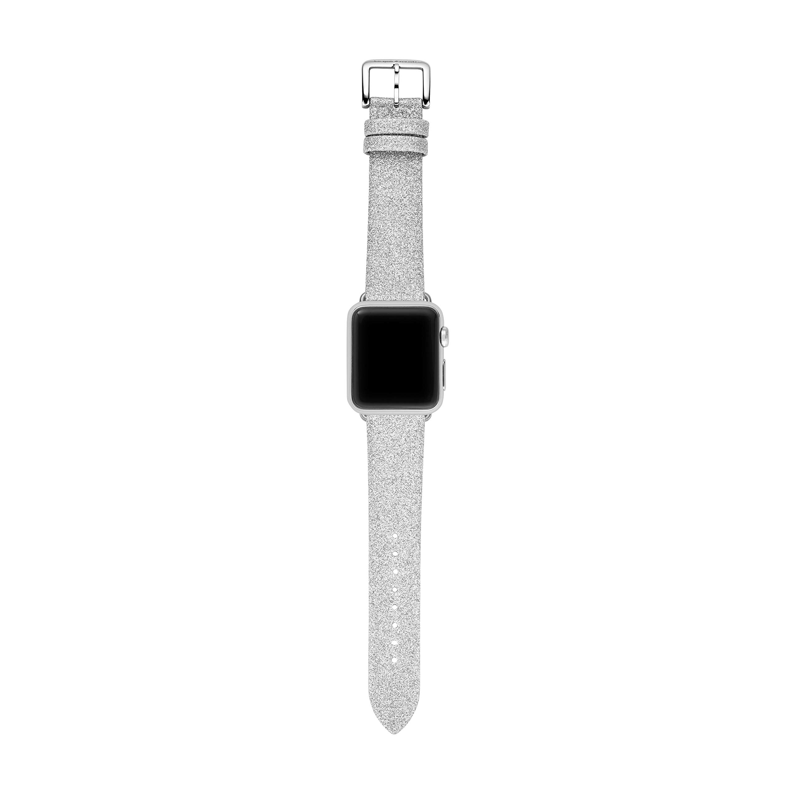 Kate Spade New York KSS0020 38mm Apple Straps Genuine Leather Silver Watch Strap