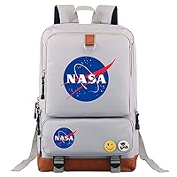 Teens NASA Canvas Knapsack Graphic Laptop Bag-Waterproof Travel Rucksack Lightweight Book Bag for Students