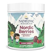 Nordic Naturals Nordic Berries, Cherry Berry - 120 Gummy Berries - Great-Tasting Multivitamin for Ages 2+ - Growth, Development, Optimal Wellness - Non-GMO, Vegetarian - 30 Servings