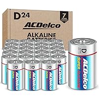 Powermax ACDelco 24-Count Size D Cell Alkaline Batteries Super Alkaline Battery 7-Year Shelf Life Reclosable Packaging