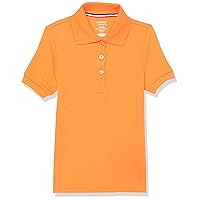 Girls' Short Sleeve Picot Collar Polo School Uniform Shirt (Standard and Plus)
