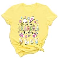 Personalized I'm The Grandma Bunny T-Shirt, Cute Bunny Easter Shirt, Happy Easter Day, Grandkids Name Shirt, Easer Day Gift for Nana
