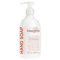 Sapadilla Grapefruit + Bergamot Biodegradable Liquid Hand Soap Pump, 12 Ounce, (Pack of 1)