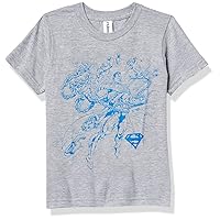 DC Comics Superman Chain Outline Boy's Crew Tee, Athletic Heather, Youth X-Small
