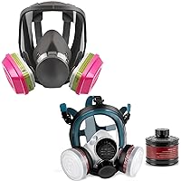 Full Face Respirator Mask with Filters 6800, Gas Masks Survival Nuclear and Chemical with 40mm Activated Carbon Filter