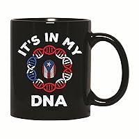 Puerto Rico Flag Gift for Rican DNA Lovers 11oz 15oz Black Coffee Mug