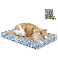 VIVAGLORY Cat Scratcher, Cat Scratching Pads with Box, Reversible Cat Scratching Board Cat Scratchers for Indoor Cats Kitty, Cardboard Cat Scratcher, Catnip Included, 1 Pack, Extra Wide