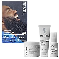 Bevel Mens Beard Grooming Kit - Includes Beard Conditioner, Beard Balm and Beard Oil to Soften, Hydrate and Strengthen Beard and Reduce Skin Irritation and Redness (Packaging May Vary)