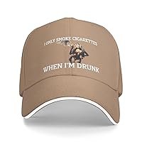 I Only Smoke Cigarettes When I’m Drunk Hat Men Baseball Hat Graphic Caps