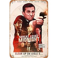 Threat Level Midnight Movie Poster Retro Metal Sign for Cafe Bar Pub Office Garage Home Wall Decor Gift Vintage Tin Sign 12 X 8 inch