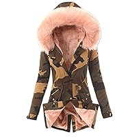 RMXEi dress coats for women Ladies Lining Coat Womens Winter Warm Thick Long Jacket Hooded Overcoat