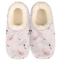 Pardick Swan Pink Cute Womens Slipper Comfy House Slippers Fuzzy Slippers Warm Non-Slip Slipper Socks Soft Cozy Sole Slippers for Indoor Home Bedroom