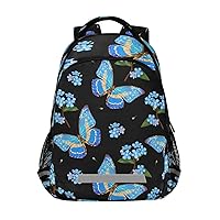 Forget-me-not and Butterflies Backpacks Travel Laptop Daypack School Book Bag for Men Women Teens Kids