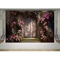 Kate 7x5ft Spring Nature Scenic Pink Flowers Photo Backdrops Garden European Style Retro Arch Door Wedding Photography Backgrounds Video