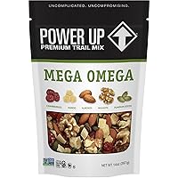 Power Up Premium Trail Mix - Mega Omega Trail Mix 14oz, Gluten Free, Vegan, Non-GMO
