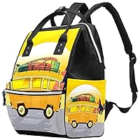 Yellow Station Wagon Full of Luggage Diaper Bag Backpack Baby Nappy Changing Bags Multi Function Large Capacity Travel Bag