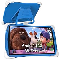 Kids Tablet 10 inch, Android 12 Tablet for Kids, Parental Control Toddler Tablets, 32GB ROM 512GB Expand, Kids Apps Pre-Installed, Dual Camera, WiFi-6, Shockproof Kickstand Case