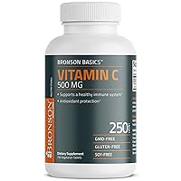 Bronson Vitamin C 500 MG Supports a Healthy Immune System & Antioxidant Protection, Non-GMO, 250 Vegetarian Tablets