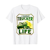 Vintage Trucker Life Retro Truck Driver Mechanic Engineer T-Shirt