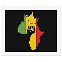Black Power Fist on Africa Map Paint by Numbers for Adults DIY Oil Painting Kit Digital Painting on Cotton Abstract Artwork 22x18 Inch