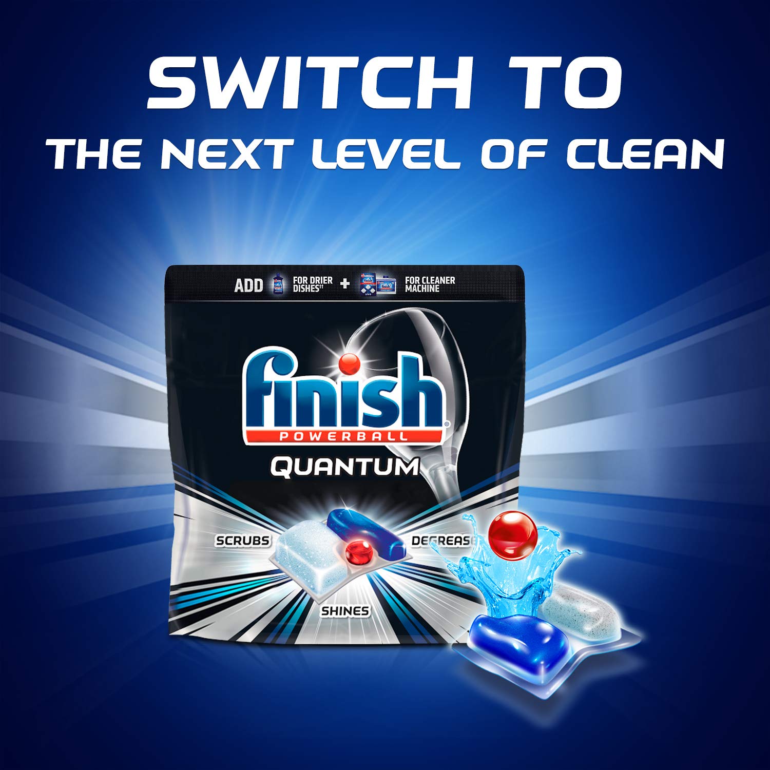 Finish - Max in 1 - 43ct - Dishwasher Detergent - Powerball - Wrapper Free Dishwashing Tablets - Dish Tabs - Packaging May Vary